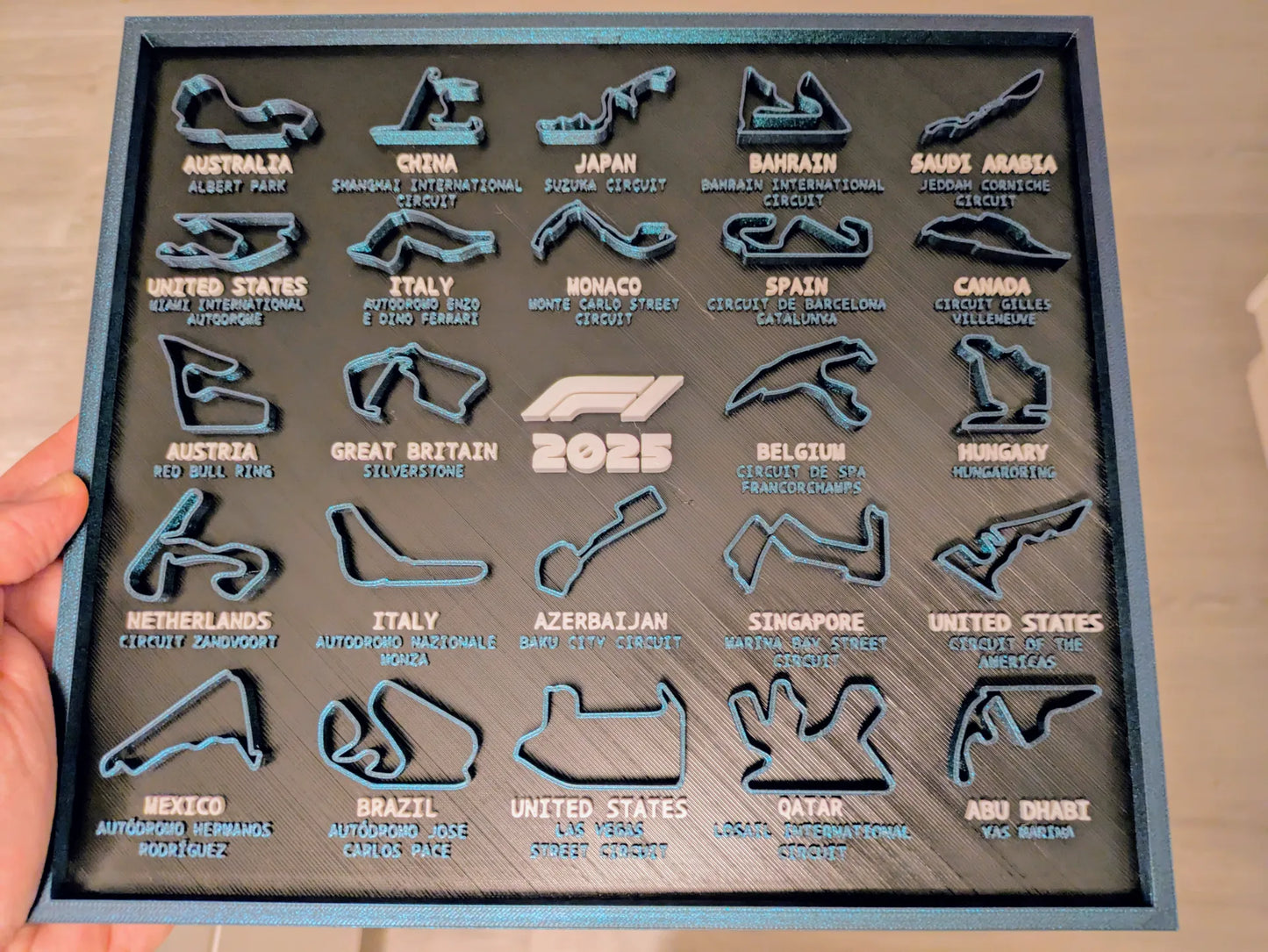 3D-Printed F1 Track Calendar β Full Season Set π