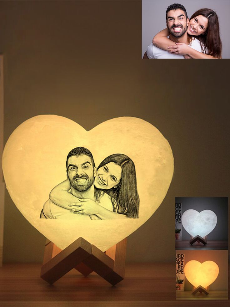 Personalized Lithophane Photo Moon Lamp