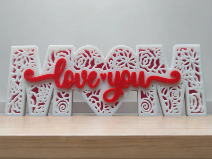 Mother’s Day Love Sign – Handcrafted 3D Layered Wall Art & Desktop Decor | Unique Gift for Mom