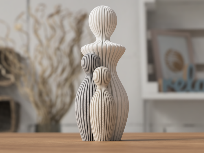 Motherhood Bond Statues – Handcrafted 3D Minimalist Figurines (1-4 Children) | Personalized Family Keepsake & Home Decor