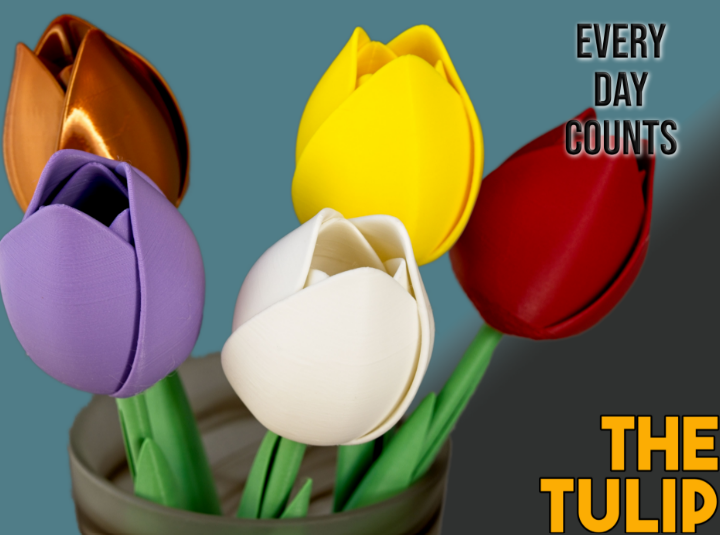 The Infinite Tulip – 3D Layered Botanical Sculpture & Modern Tabletop Decor | Elegant Everlasting Floral Gift for Her
