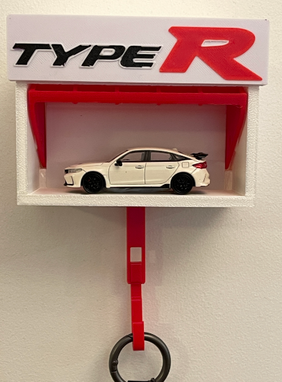 Wall Mounted Car Garage Key Holder with Functional Roll-Up Door – 3D Printed Mini Garage Keychain Rack & Entryway Organizer – Unique Automotive Novelty Gift for Car Enthusiasts and Gearheads