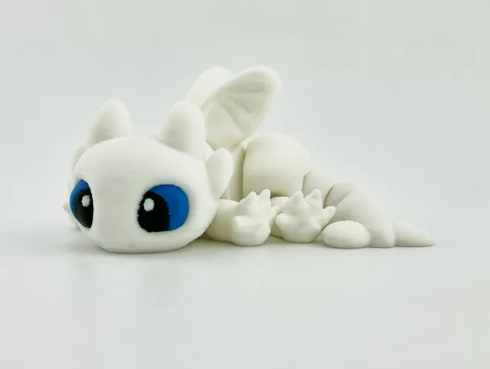 Flexi White Dragon: Adorable Articulated Fidget Companion