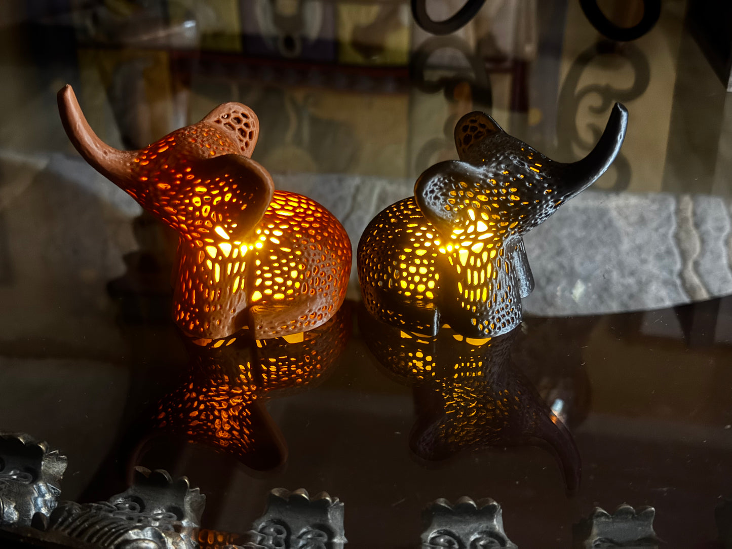 Voronoi Elephant Tea Light