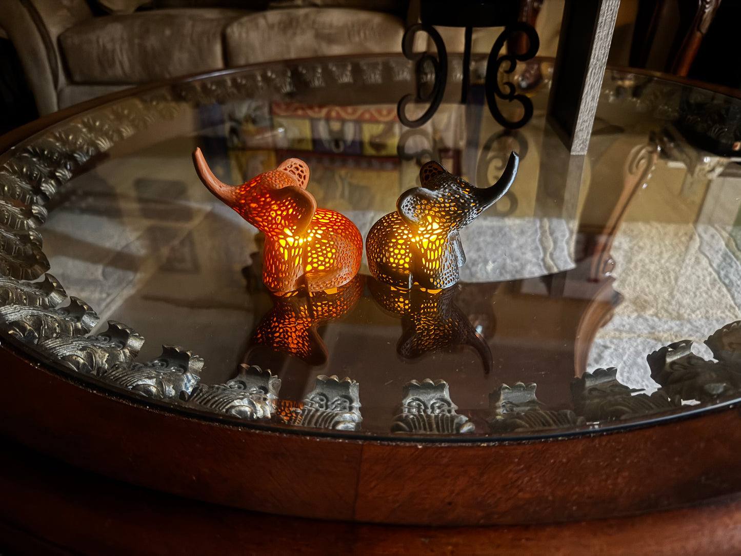 Voronoi Elephant Tea Light
