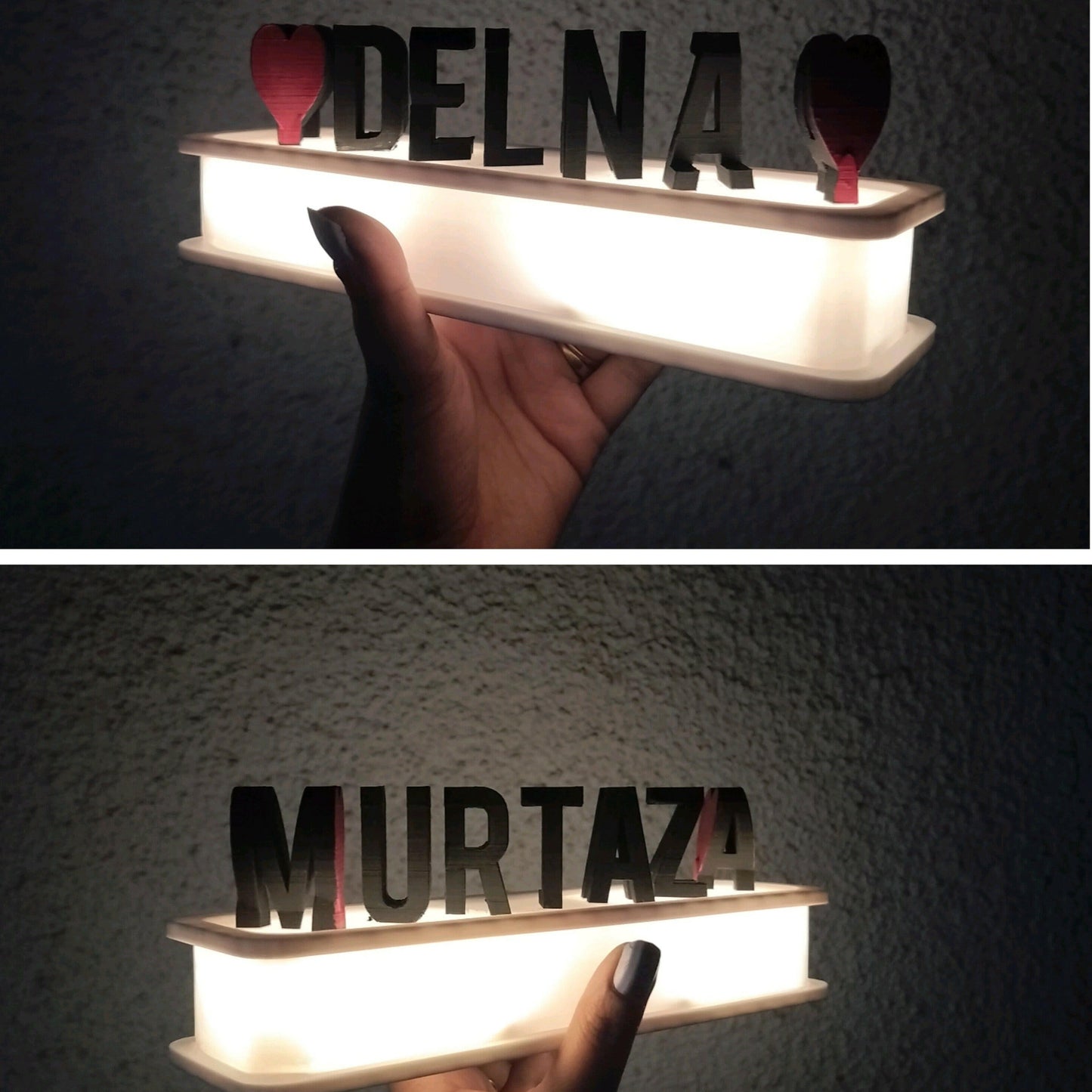Dual Name Flip with Lights