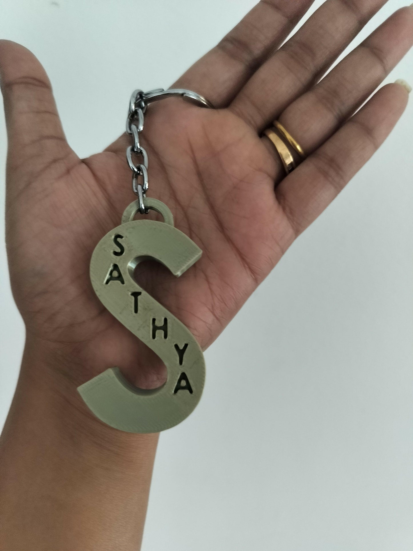 Name Initials with Engraved Name Keychains