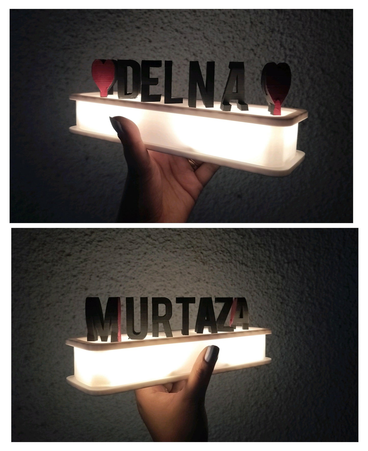 Dual Name Flip with Lights