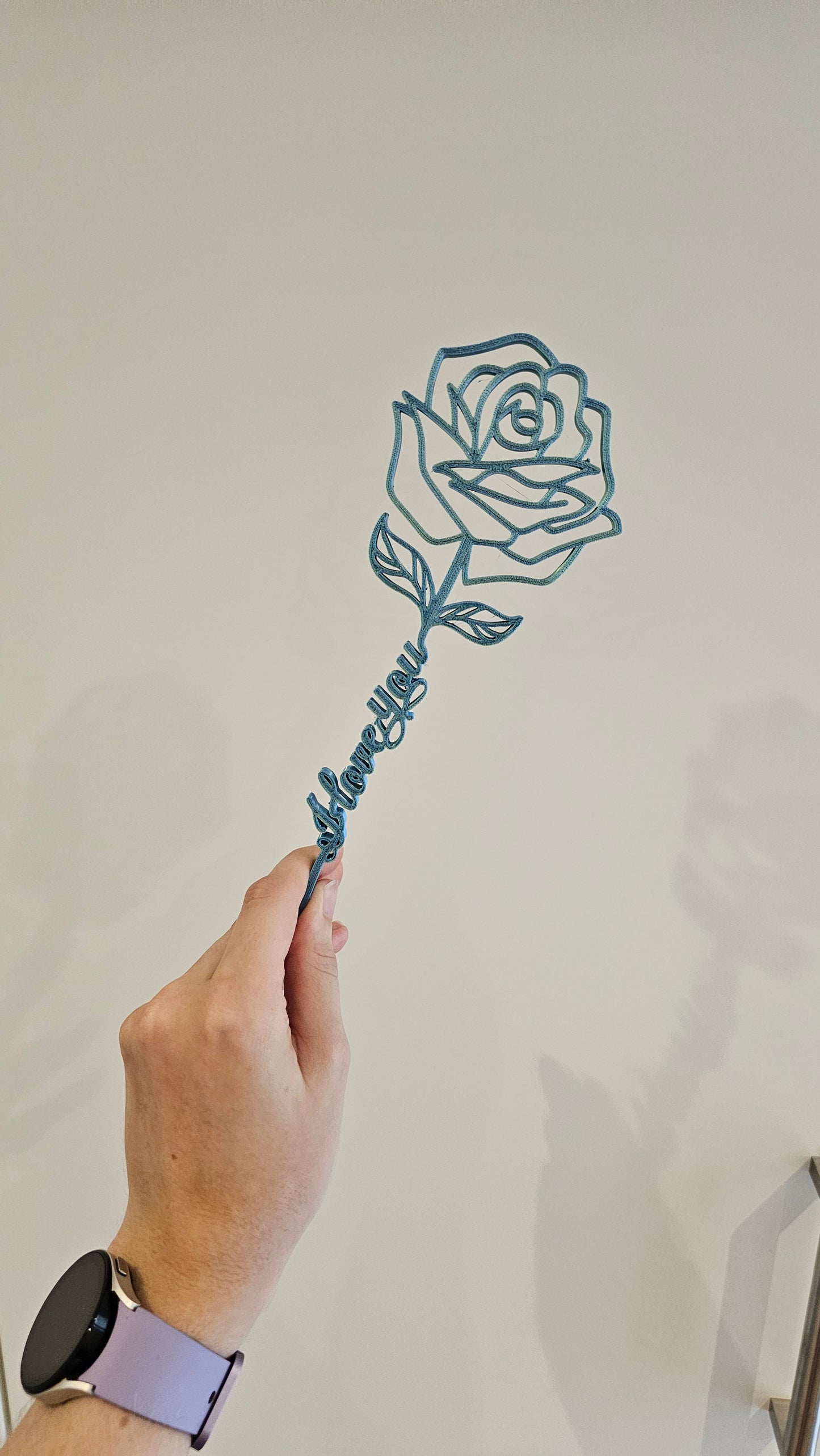 Valentine Rose with Stem "I love you"