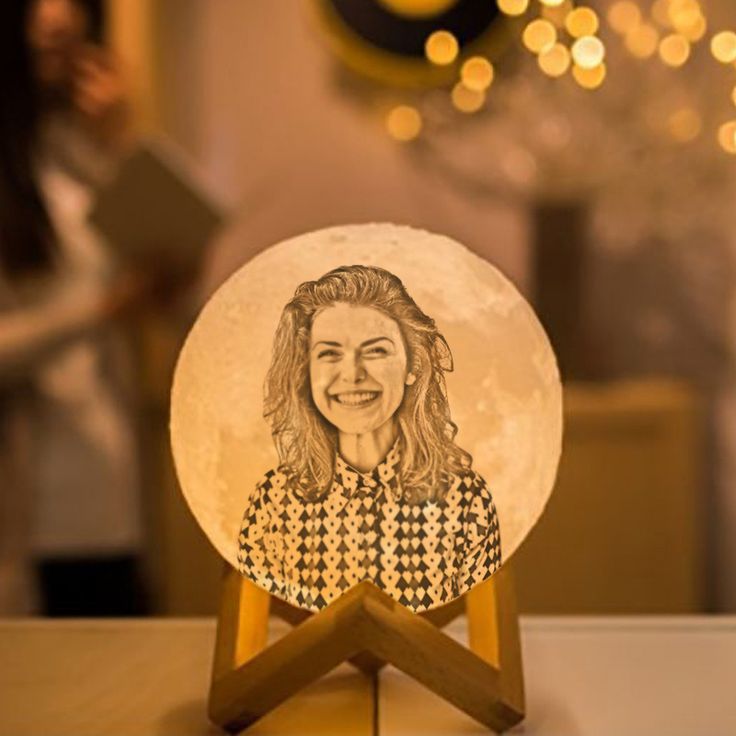 Personalized Lithophane Photo Moon Lamp