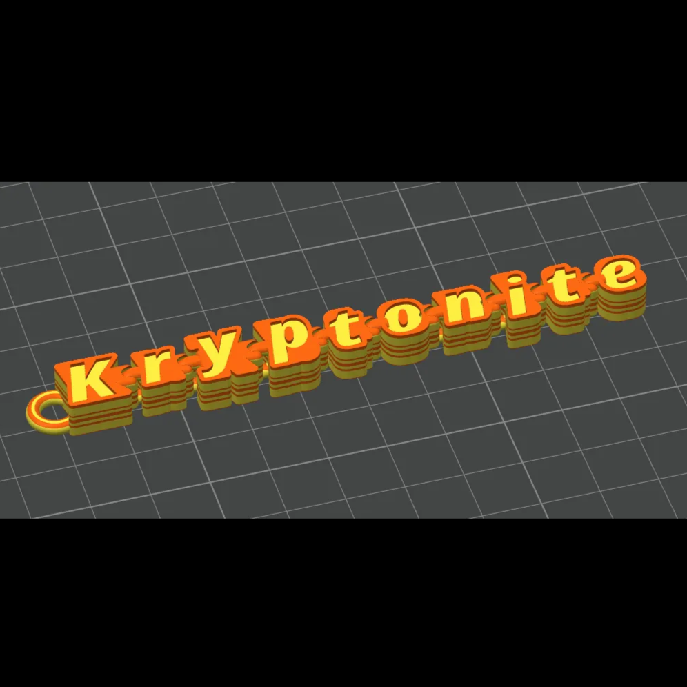 Extrude From Both Sides Personalized Name Keychain