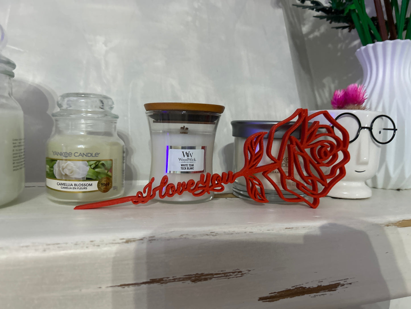 Valentine Rose with Stem "I love you"