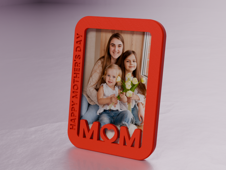 Customizable "MOM" Photo Frame – 3D Personalized Mother’s Day Picture Display | Keepsake Gift for Her