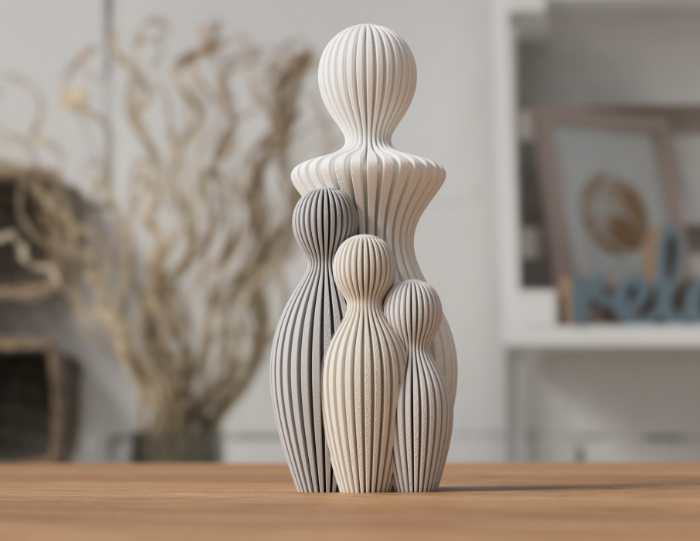 Motherhood Bond Statues – Handcrafted 3D Minimalist Figurines (1-4 Children) | Personalized Family Keepsake & Home Decor