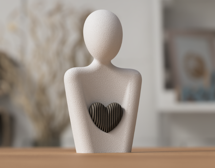 Infinite Embrace Motherhood Statue – Elegant 3D Minimalist Sculpture | Heartfelt Mother’s Day Home Decor & Family Keepsake