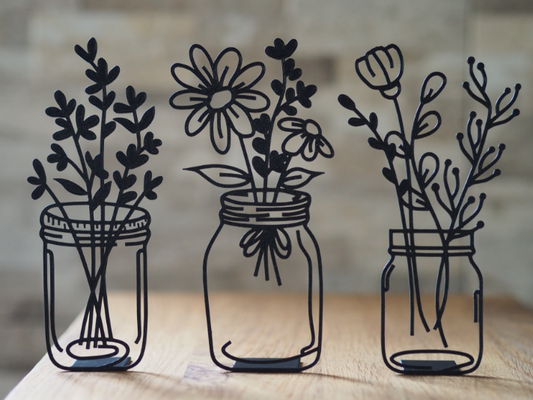 "Spring in a Jar" 3D Floral Display – Everlasting Layered Flower Bouquet & Desktop Decor | Charming Gift for Her