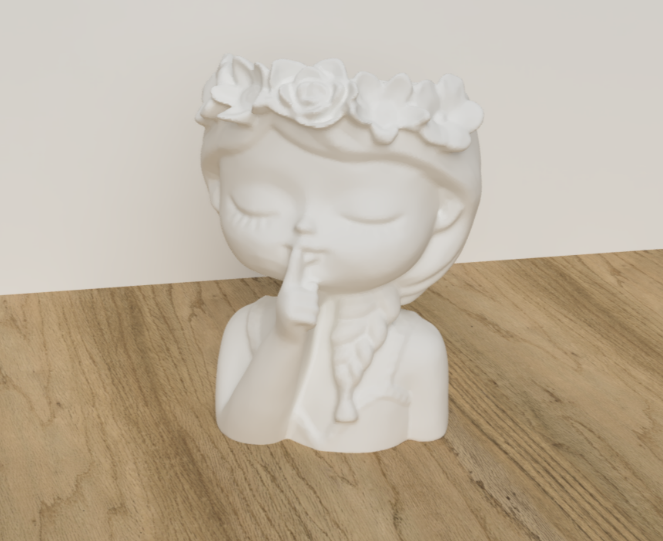 "Blooming Love" Flower Girl Figurine – 3D Minimalist Mother’s Day Sculpture & Shelf Decor | Whimsical Artistic Family Gift