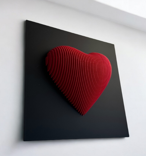 Infinite Layered Heart Sculpture – 3D Geometric Love Ornament & Desktop Art | Modern Symbolic Gift for Mom