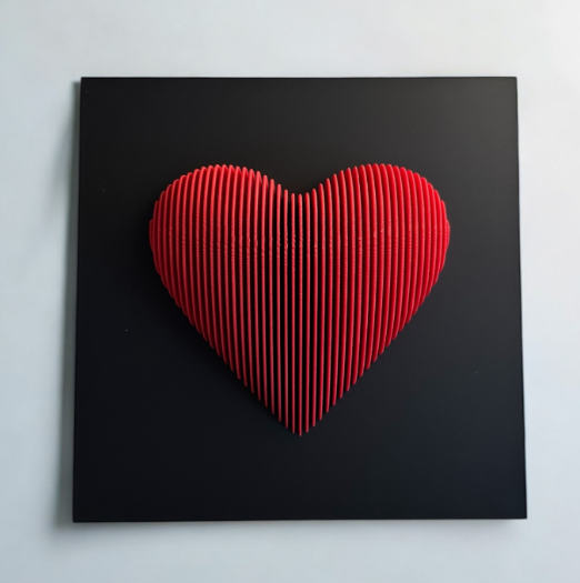 Infinite Layered Heart Sculpture – 3D Geometric Love Ornament & Desktop Art | Modern Symbolic Gift for Mom