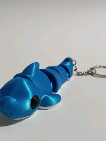 Flexi Shark Keychain Fidget Toy – Articulated 3D Printed Moving Shark Keyring – Cute Sensory Marine Animal Bag Charm, Stress Relief Novelty Gift for Ocean Lovers & Kids