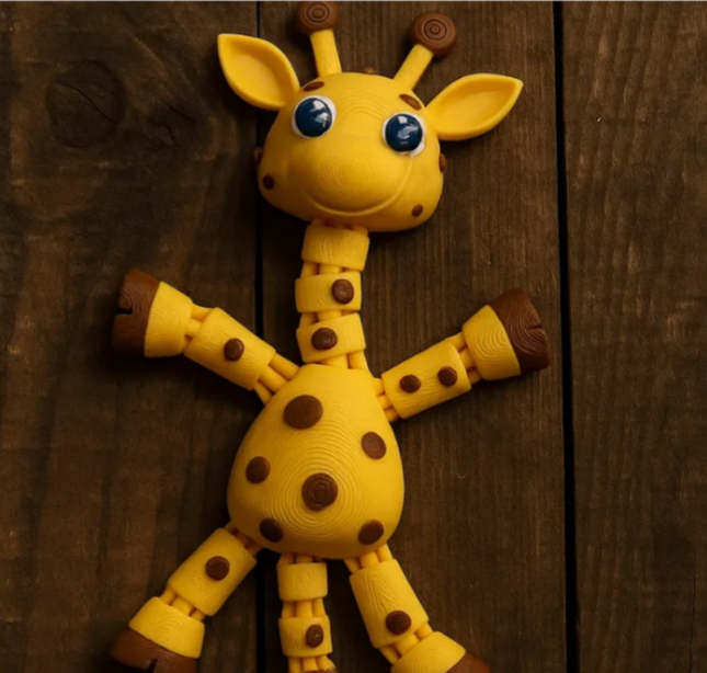 Adorable Articulated Giraffe Fidget Toy – Flexible 3D Printed Desk Pet