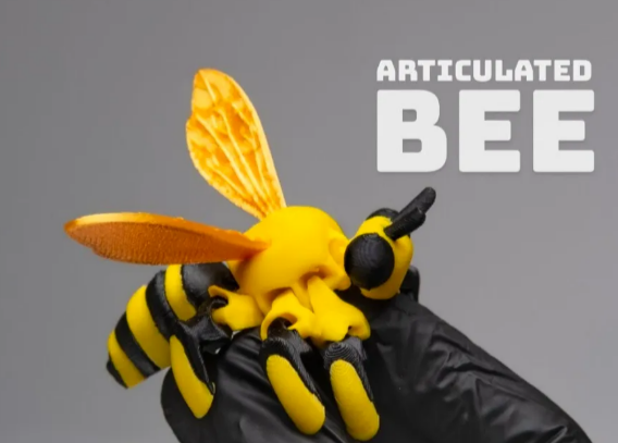 Articulated Bee Model – Flexible 3D Printed Insect Fidget Toy