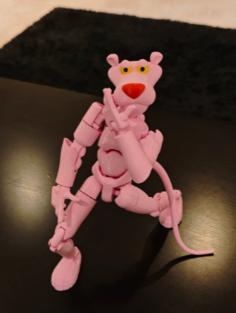 Fully Articulated Pink Panther 3D Print Model – Dummy 13 Character Remix