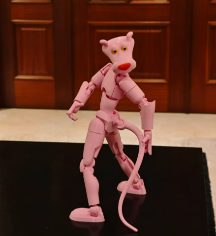 Fully Articulated Pink Panther 3D Print Model – Dummy 13 Character Remix