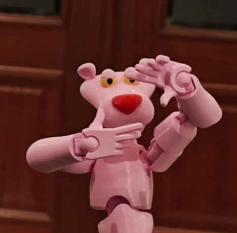 Fully Articulated Pink Panther 3D Print Model – Dummy 13 Character Remix