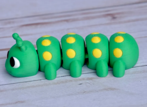3D Printed Articulated Flexi Caterpillar Toy