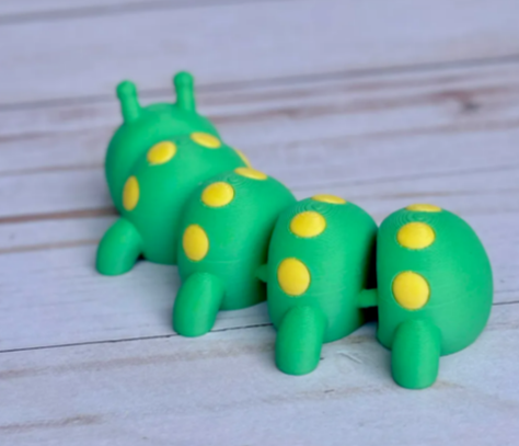 3D Printed Articulated Flexi Caterpillar Toy