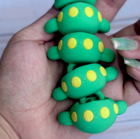 3D Printed Articulated Flexi Caterpillar Toy