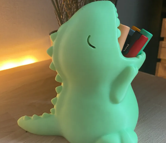 Chomping T-Rex Pen Stand: Adorable Dinosaur Desktop Organizer
