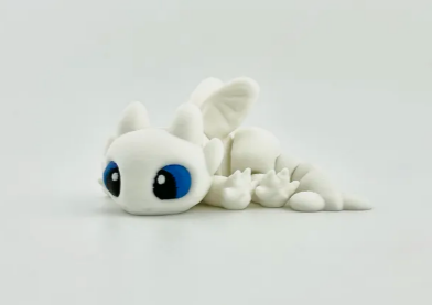 Flexi White Dragon: Adorable Articulated Fidget Companion