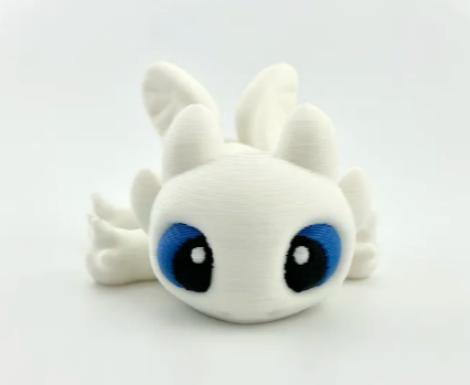Flexi White Dragon: Adorable Articulated Fidget Companion