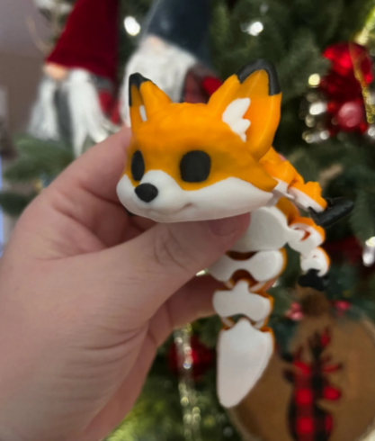 Articulated Fox Fidget Toy – 3D Printed Flexible Desk Pet & Sensory Animal