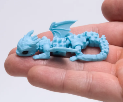 Mini Articulated Dragon Fidget Toy – 3D Printed Pocket-Sized Flexible Winged Dragon