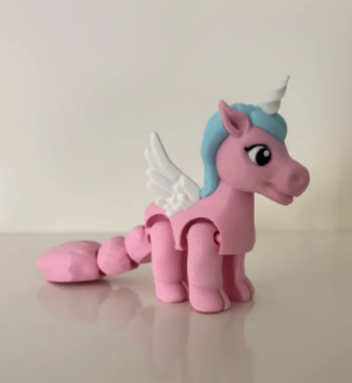 Pastel Winged Unicorn: Adorable Articulated Flexi Alicorn