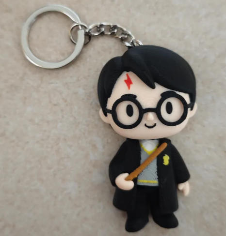 3D Printed Wizard Boy Keychain – Cute Chibi Character Bag Charm & Keyring Accessory