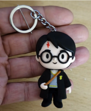 3D Printed Wizard Boy Keychain – Cute Chibi Character Bag Charm & Keyring Accessory