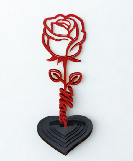 Eternal Standing Rose – 3D Layered Floral Ornament & Tabletop Decor | Elegant Gift for Mother’s Day or Anniversary