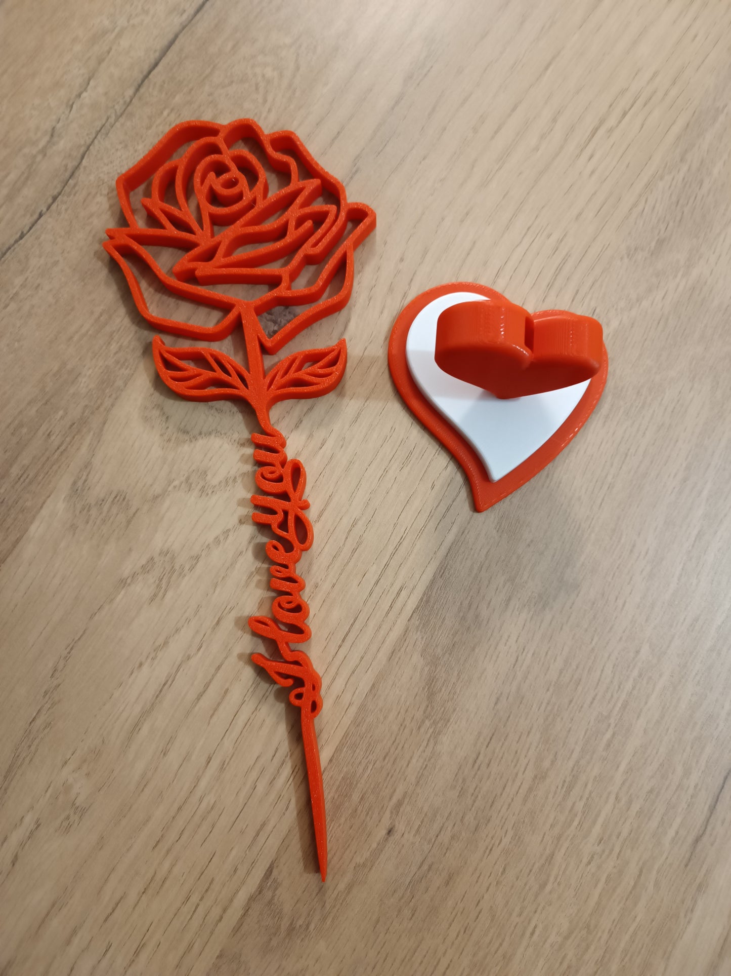 Valentine Rose with Stem "I love you"