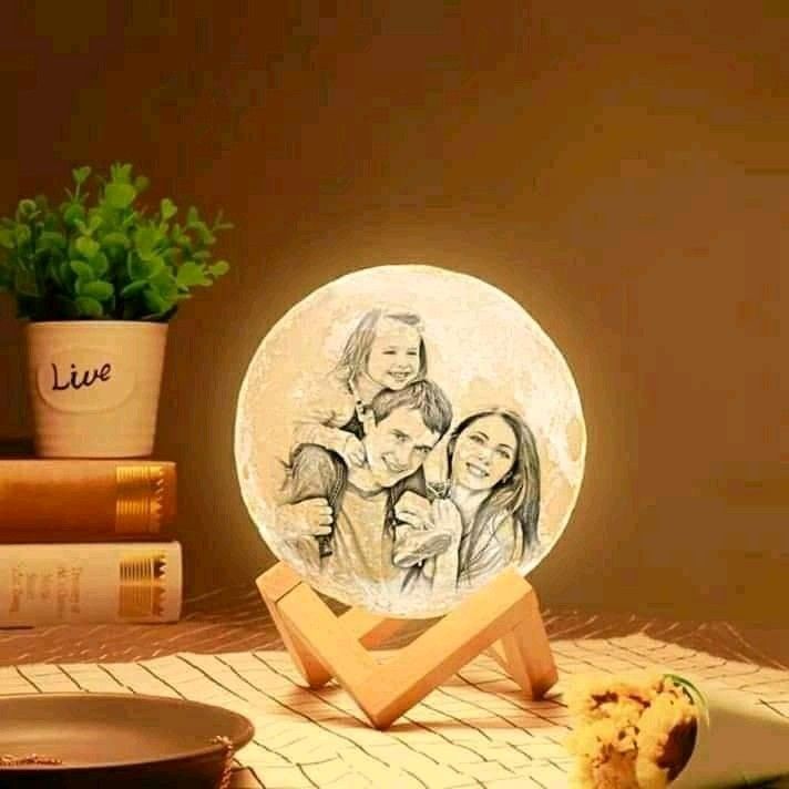 Personalized Lithophane Photo Moon Lamp