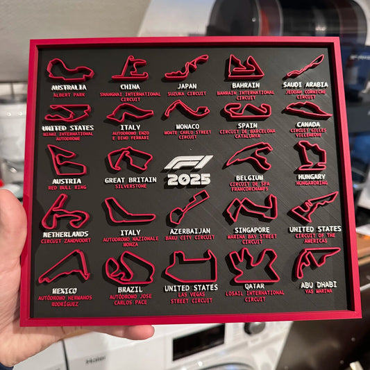 3D-Printed F1 Track Calendar – Full Season Set 🏁