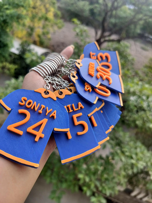 Customizable Indian Cricket Jersey Keychains