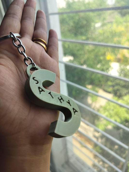 Name Initials with Engraved Name Keychains