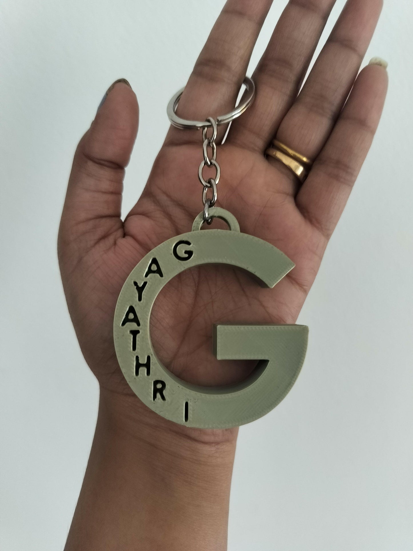 Name Initials with Engraved Name Keychains
